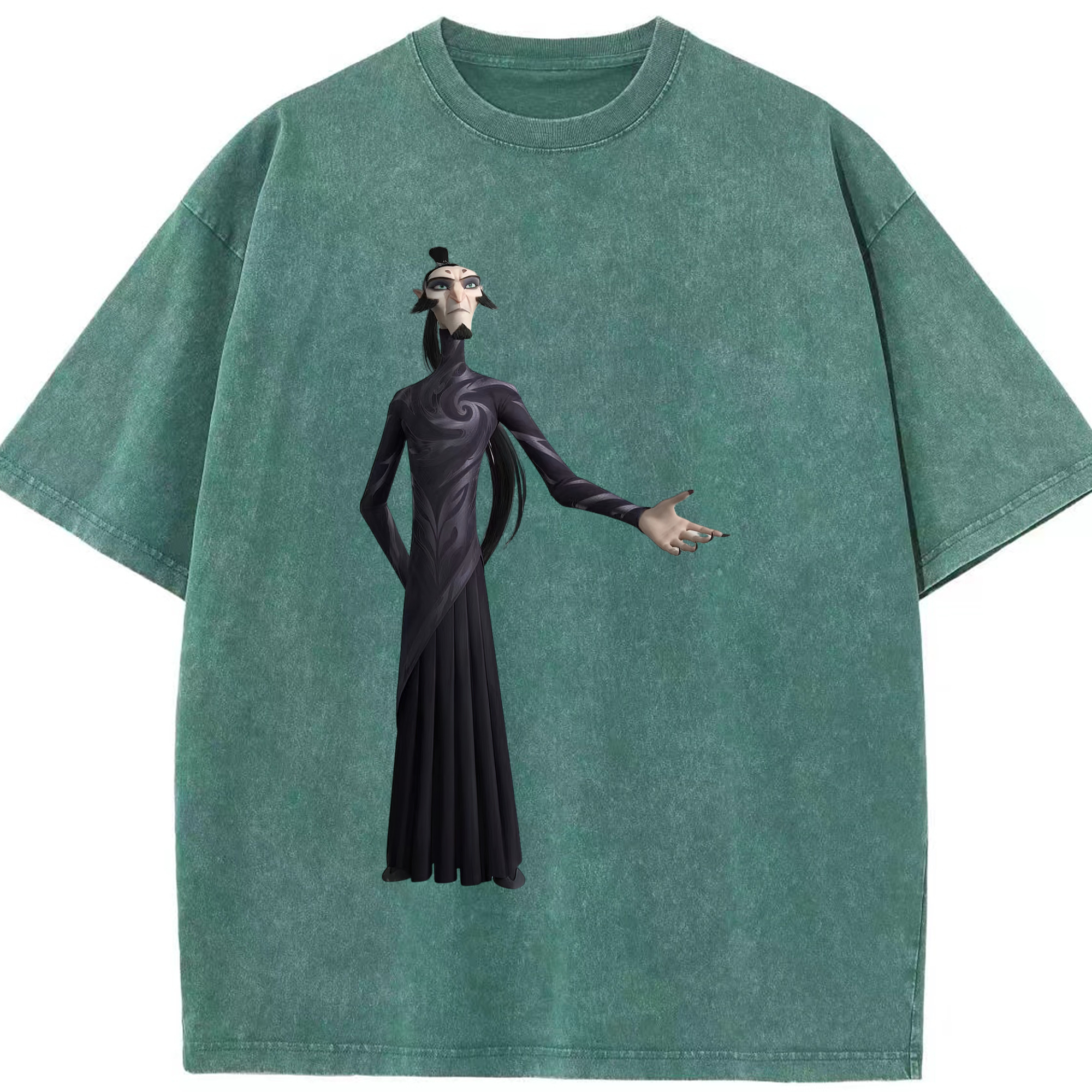 （画像用） Ne Zha 2 ナタ 魔童の大暴れ 綿100% ヴィンテージ風 半袖Tシャツ（フロントプリント）